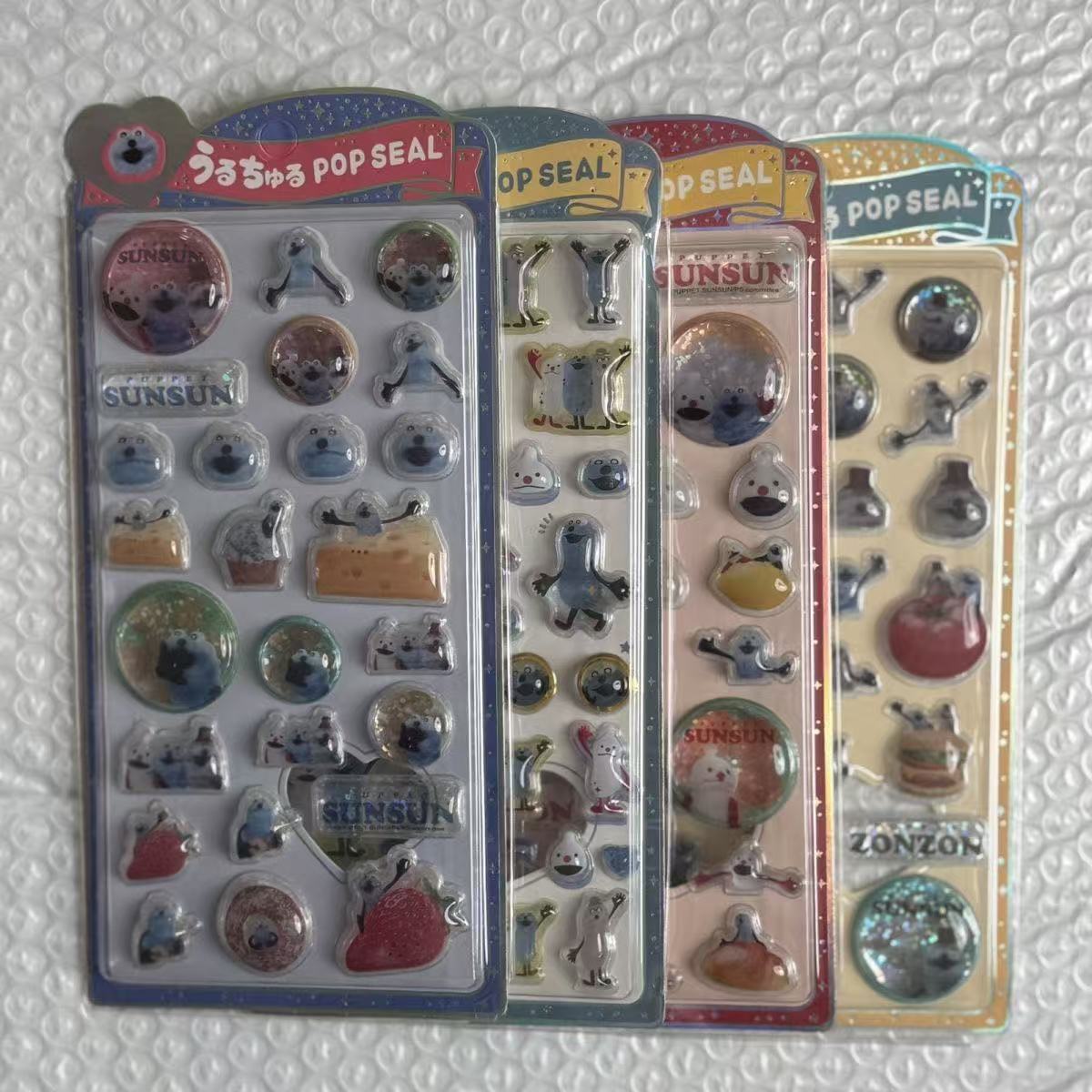 Food Grocery Snacks - 4 Adesivos Transparentes 3D em Relevo