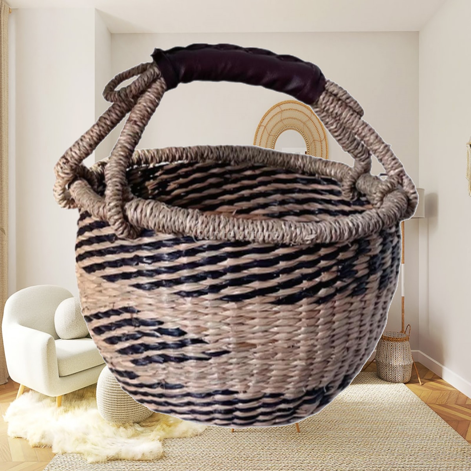 Food Snacks Basket - Cesta de piquenique tecida à mão,