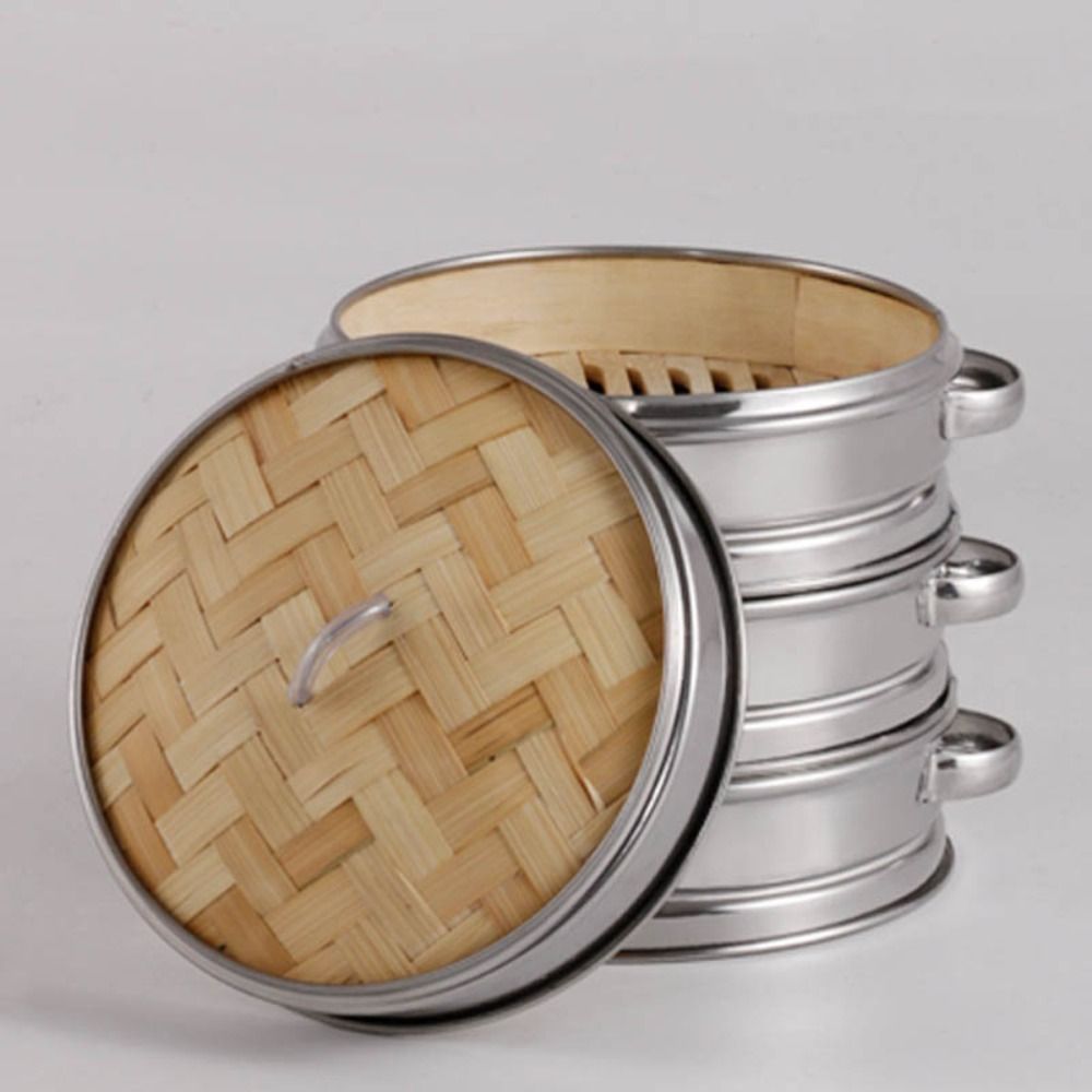 Navio de bambu e bambu, aço in - Food Snacks Basket avaliação e preço