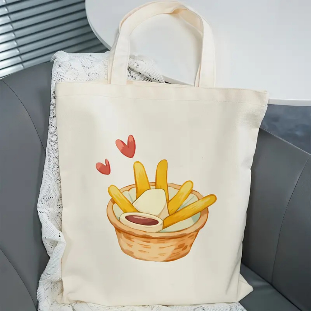 Bolsa de lona com estampa de b - Food Grocery Snacks avaliação e preço