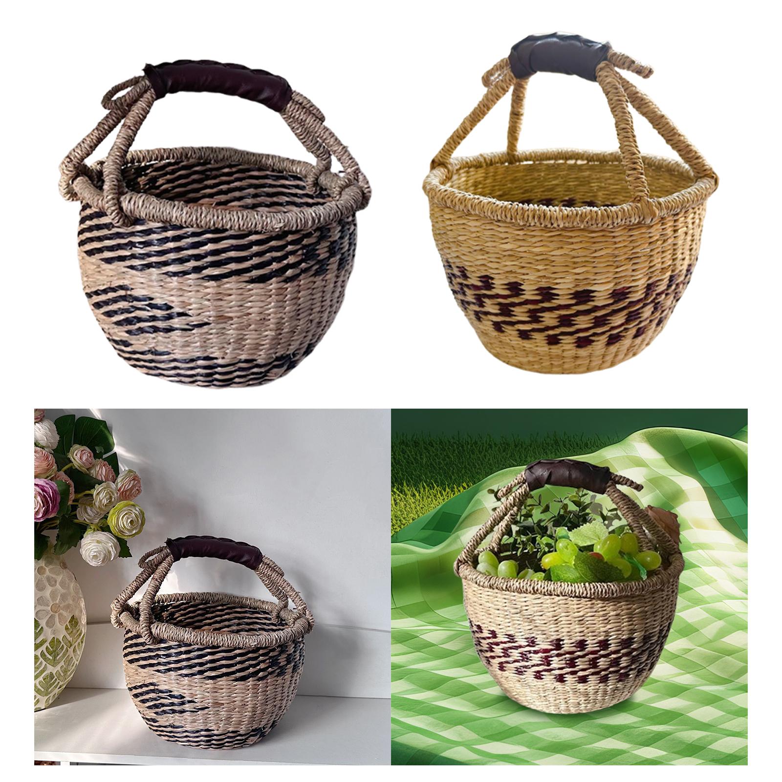 Cesta de piquenique tecida à m - Food Snacks Basket avaliação e preço